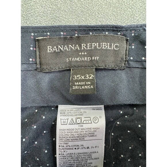 Banana Republic Chino Pants Men's 35x32 Straight Blue Flat Slacks RUNS SMALL - Picture 8 of 14